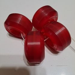SET OF 4 BLANK RED SIDECUTS SKATEBOARD WHEELS 52 mm/53mm