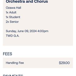 Sunday June 9 2024 Longwood Symphony Orchestra Tickets  (Stockbridge) 