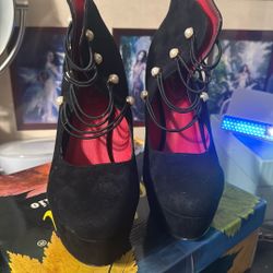 Tall Black Heels Size 8 1/2