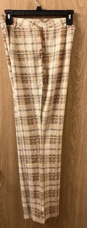 Women's sz 0XL Shein Plaid Print Tapered Pants *New