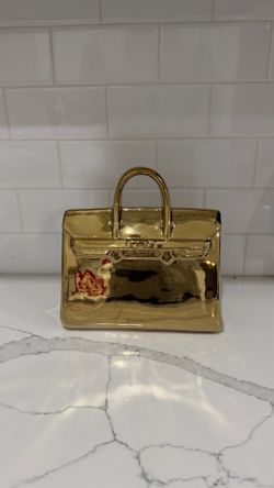 Gold Birkin piggy bank