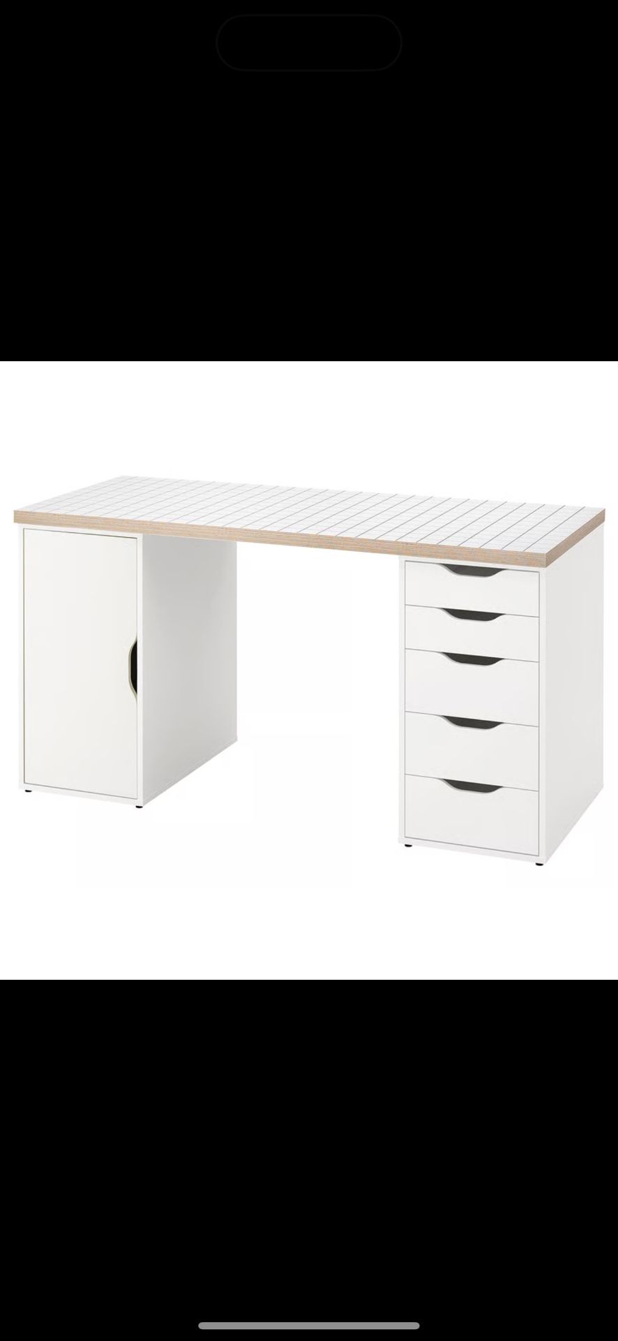 IKEA White Computer Desk with Storage