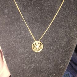 Vintage Gold Pendant Necklace W Stamp