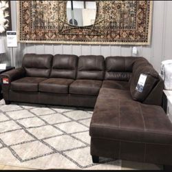 ✨Brand New ✨ Dark Brown Contemporary Sleeper Sectional💫 Fastest Delivery 🚚 Financing Options💰In Stock✅ Living Room👌
