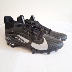 Nike Alpha Menace Elite 4 Black Silver Football Cleats 