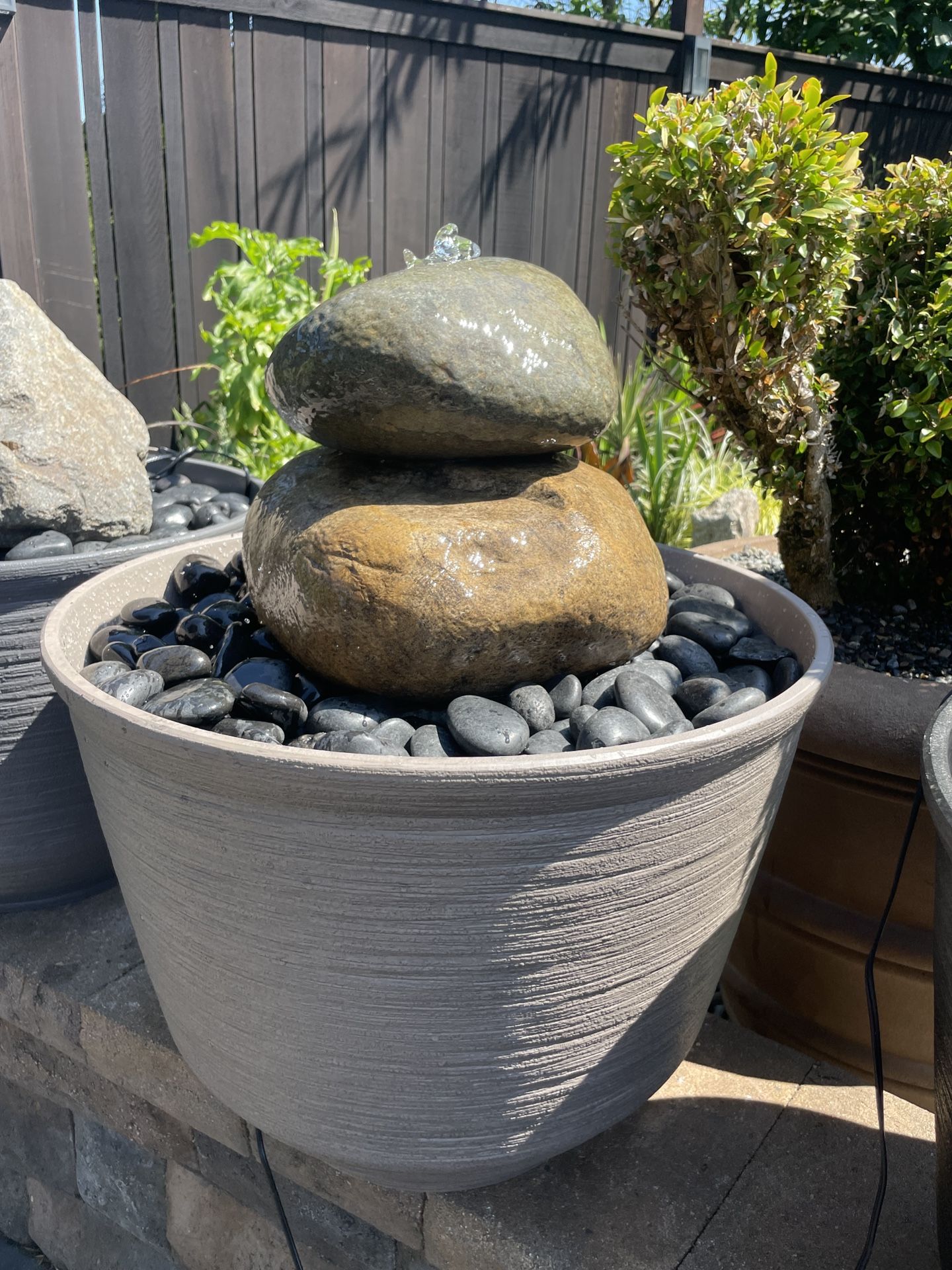 27” Custom Natural Rock Cairn Water Fountain ⛲️