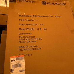 Glacier Bay Huckleberry 24 in. W x 32 in. H Rectangular Framed Wall Mount Bathroom Vanity Mirror in Weathered Tan