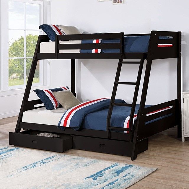 Brand New Black Emilee Twin/Full Bunk Bed