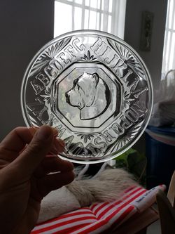 6" inch glass alphabet plate.