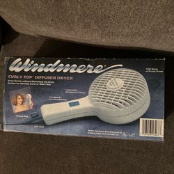 Windmere Curly Top Vintage Bonnet Hair Dryer CT-1/487 Retro Salon NIB DIFFUSER