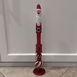 Pier One Santa Peppermint Candle Holder 