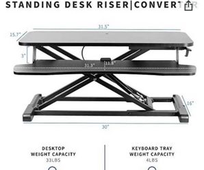 VIVO Stand Up Height Adjustable 32 inch Desk Riser, Sit Standing Converter, Dual Monitor and Laptop