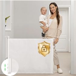 Puerta retráctil para bebés, puerta de malla para bebés