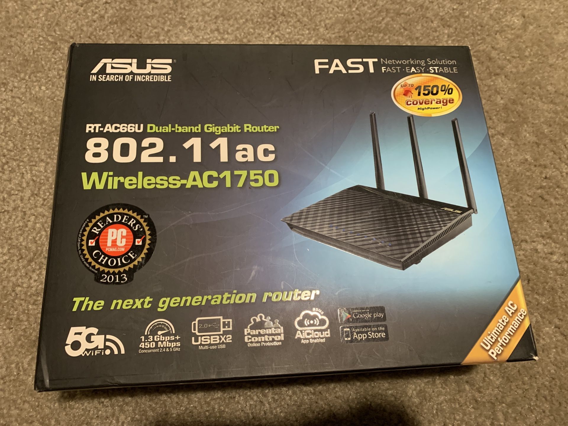ASUS AC-66U 5Ghz / 2.4Ghz AC1750 WiFi Router