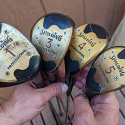 4 Vintage Spalding Professional Woods With Si