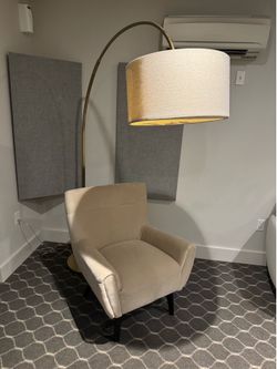 Arc Floor Lamp & Couch