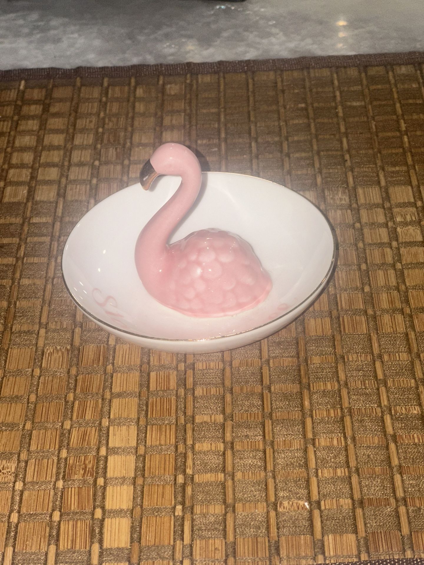 Flamingo Ring Holder Jewelry Tray Desktop Display Organizer Decor Trinket Dish