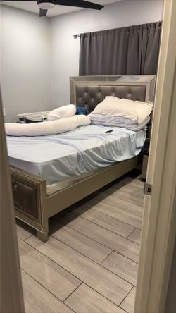 Bed frame with mattress