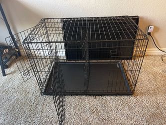 Double Door Collapsible Wire Dog Crate