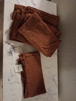 6 Brown Cotton Napkins 