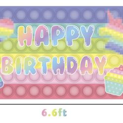 Pop-It Birthday Backdrop Banner
