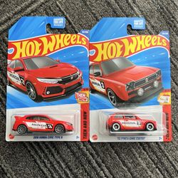 Hot Wheels Then and Now Red Honda Civic Pair – Brand New