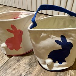 Pink And Blue Bunny Easter Baskets 