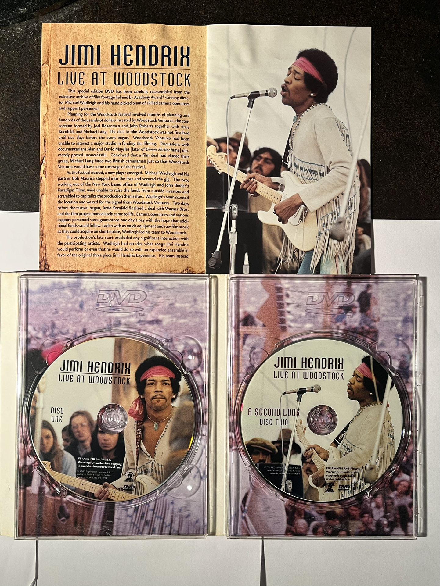 Jimi Hendrix Live At Woodstock 2 Disc DVD Set