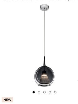 Zin 10-Inch 1-Light Chrome Round LED Mini Pendant with Smoked Glass