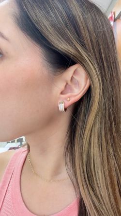 14k Tri gold hoop earrings
