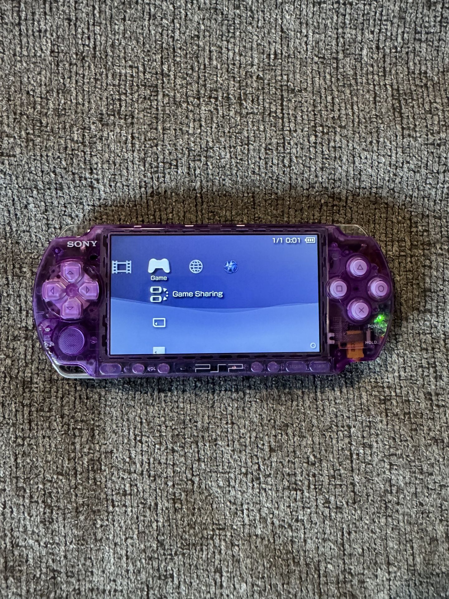 Transparent Purple PSP 3000 With Games