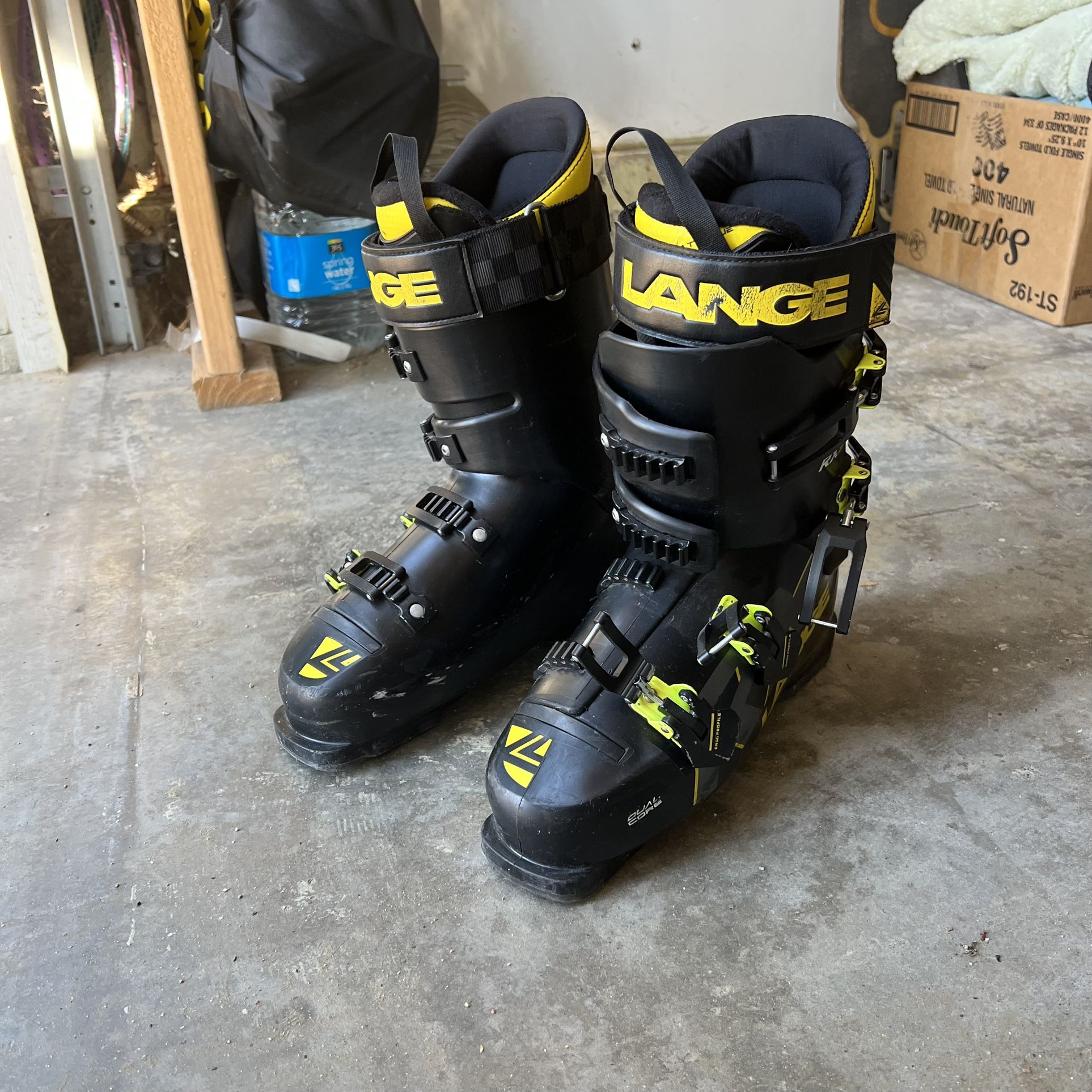 Lange Ski Boots Rx 120 (black / yellow) men's size : 27.5 (U.S.