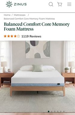 King size bed frame and Zinus mattress