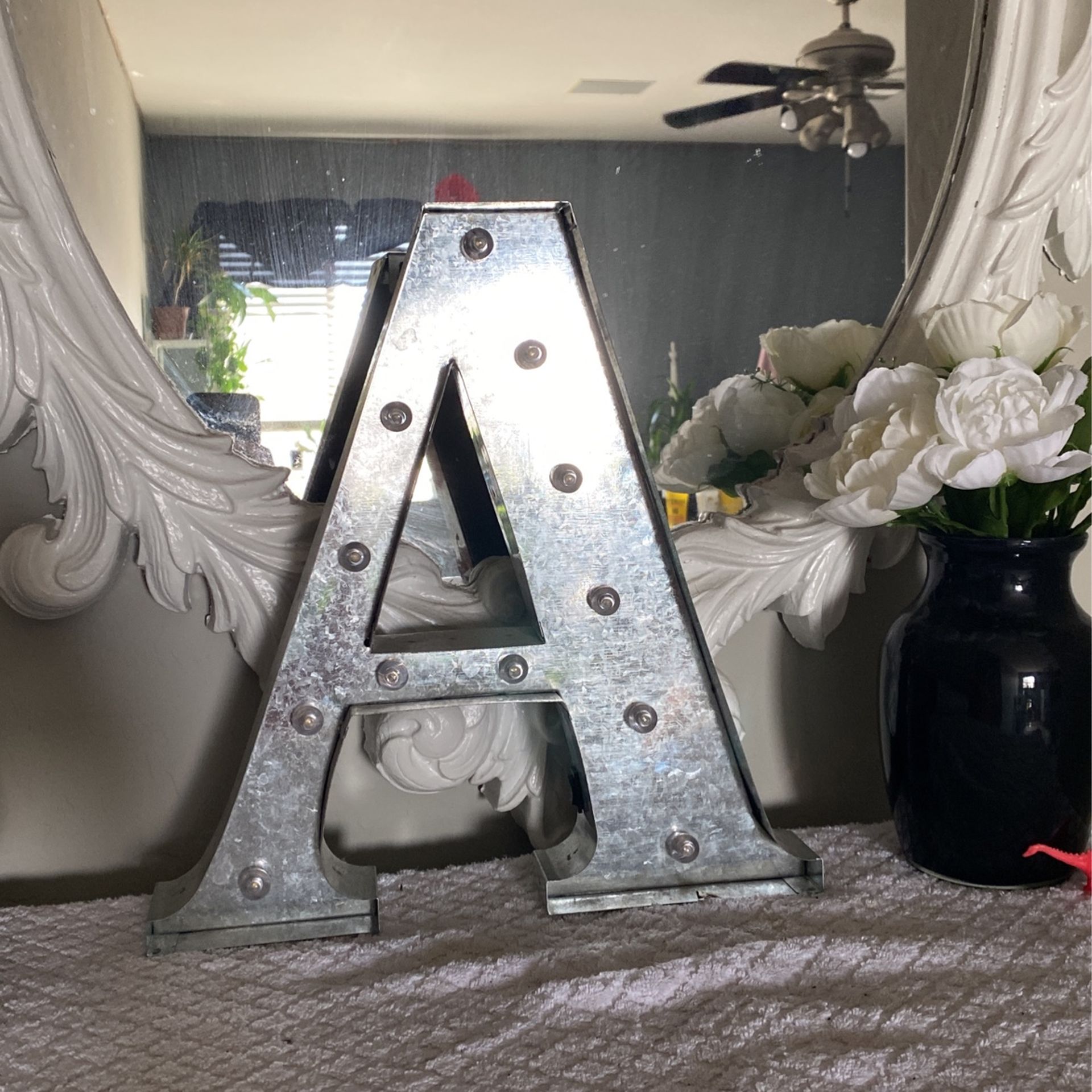 Letter A light up sign