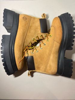 Timberland Womens Size 7 Sky Wheat Nubuck 6in Lace Up Platform Boots Shoes