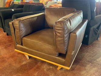ARTICLE Timber Charme Leather Longe Chair in Charme Chocolat