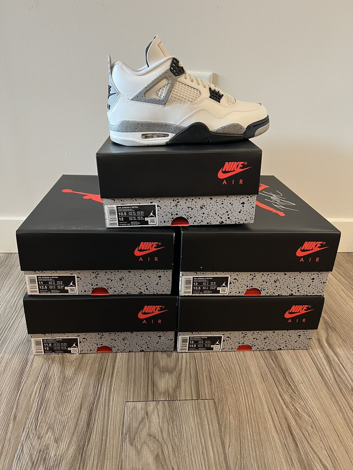 Jordan 4 White Cement Size 10.5-13