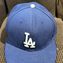 New Los Angeles Dodgers Hat Cap Fitted Mens 8 Blue White New Era MLB Baseball
