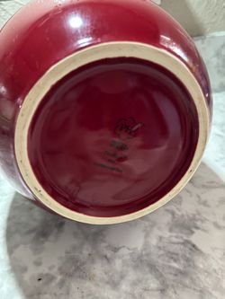 Princess House  Red Glazed Ceramic Vase