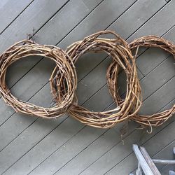 3 grapevine wreaths