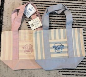 Trader Joe’s Mini Tote-2 pack -Blue/Pink -New
