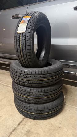 New Car Tires with Labels