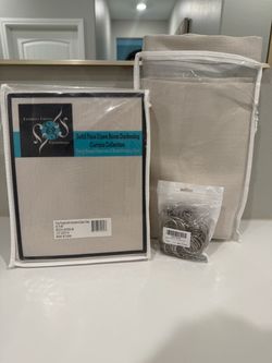 New Faux Linen Curtains w/hooks