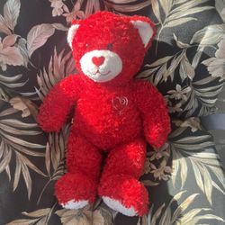 BUILD A BEAR Hugs And Kisses Plush Teddy Bear Love Teddy Valentine 17in Red
