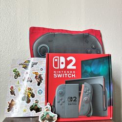 NO TRADES THANKS Brand new sealed never opened  Nintendo Switch 2  NO GAME INCLUDED!!!!! Mario stickers and keychain included  NS2 free bag