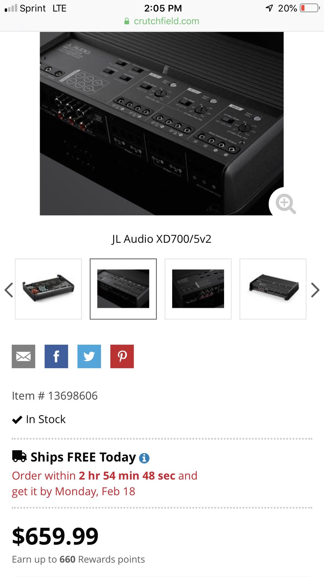 JL audio 700/5 amp