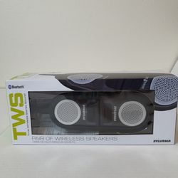 NEW Sylvania Wireless Bluetooth Magnetic Speakers Set True Stereo Silicone Case. Condition is "New". Set up a portable sound system at home or take yo