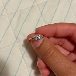 925 Sterling Silver Two Toned Gemstone Ring