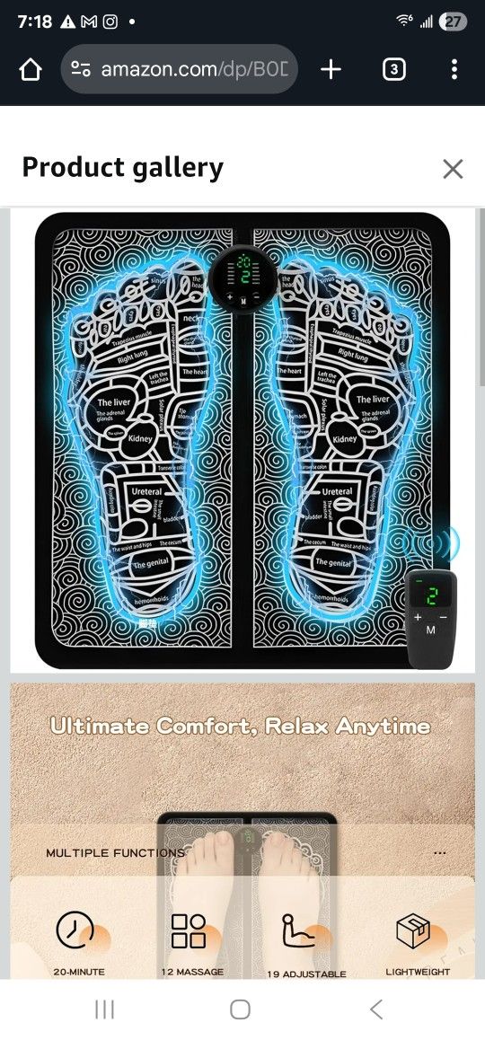 New EMS Foot Massager, EMS Foot Massager for Neuropathy, EMS Sport Muscle Stimulator Massager Neuropathy Pain Relief for feet, with Remote Control Foo