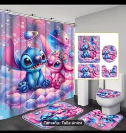 Cortina De Baño Set 4 Piezas
